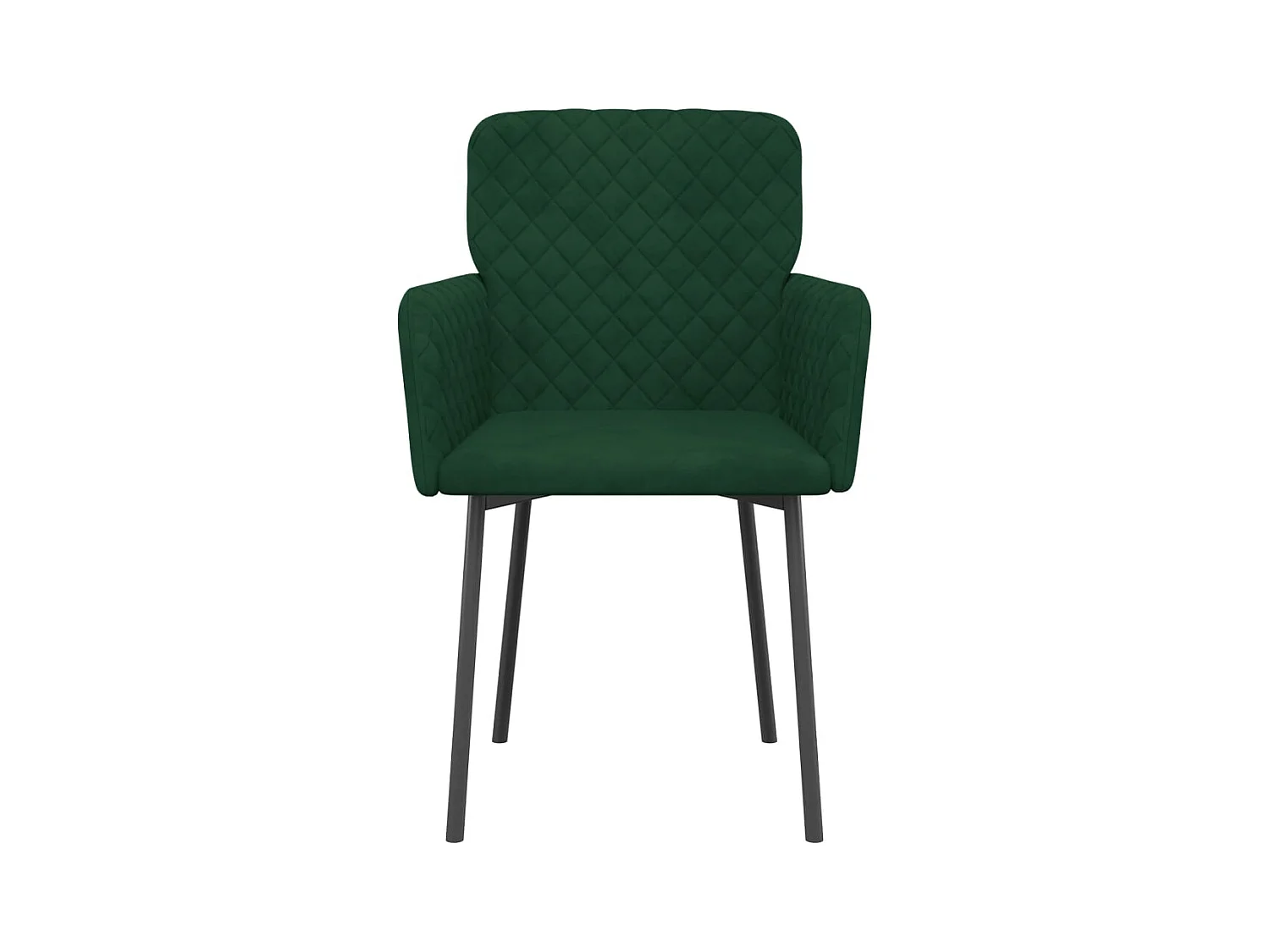 Set di 2 sedie da pranzo in velluto verde scuro