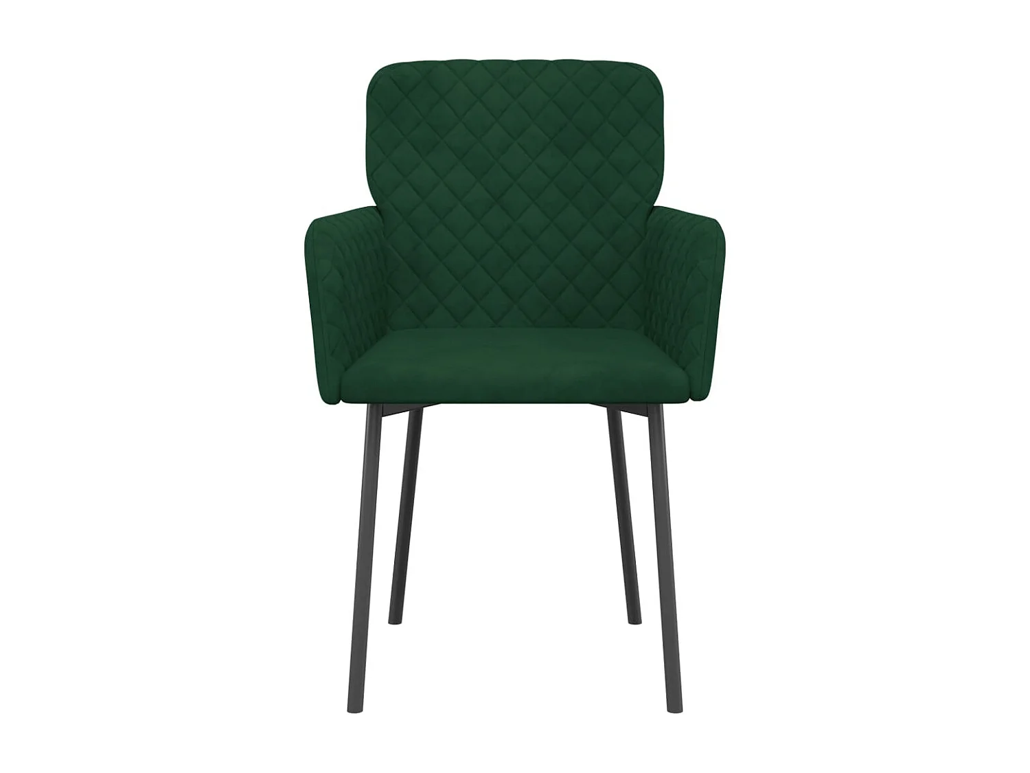 Chaises à manger lot de 2 Vert foncé Velours