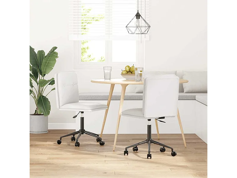 Eetkamerstoelen set van 2 wit imitatieleer