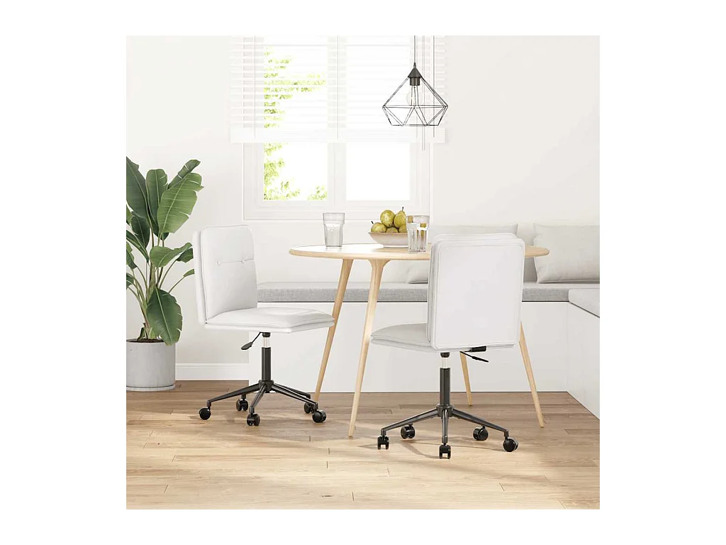 Chaises à manger lot de 2 blanc similicuir