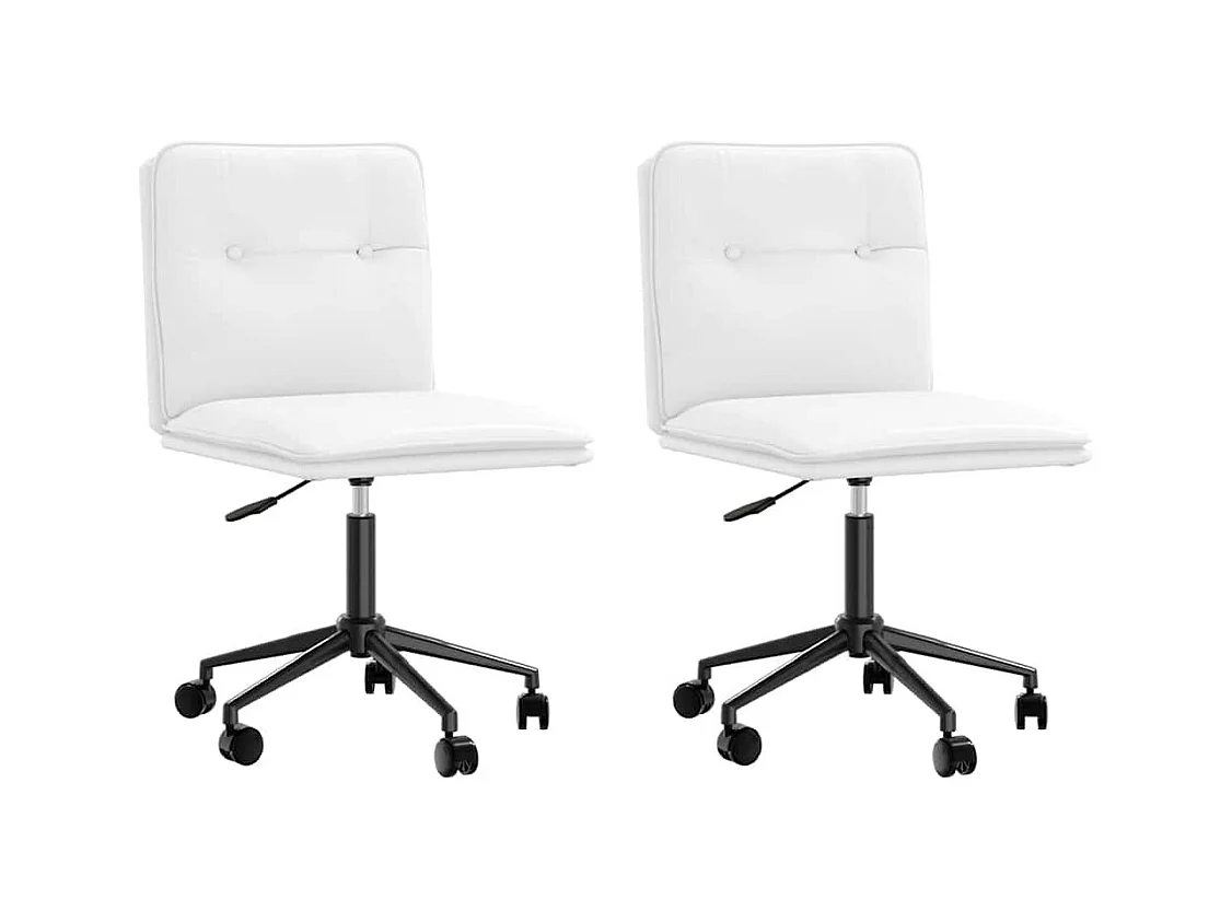 Chaises à manger lot de 2 blanc similicuir