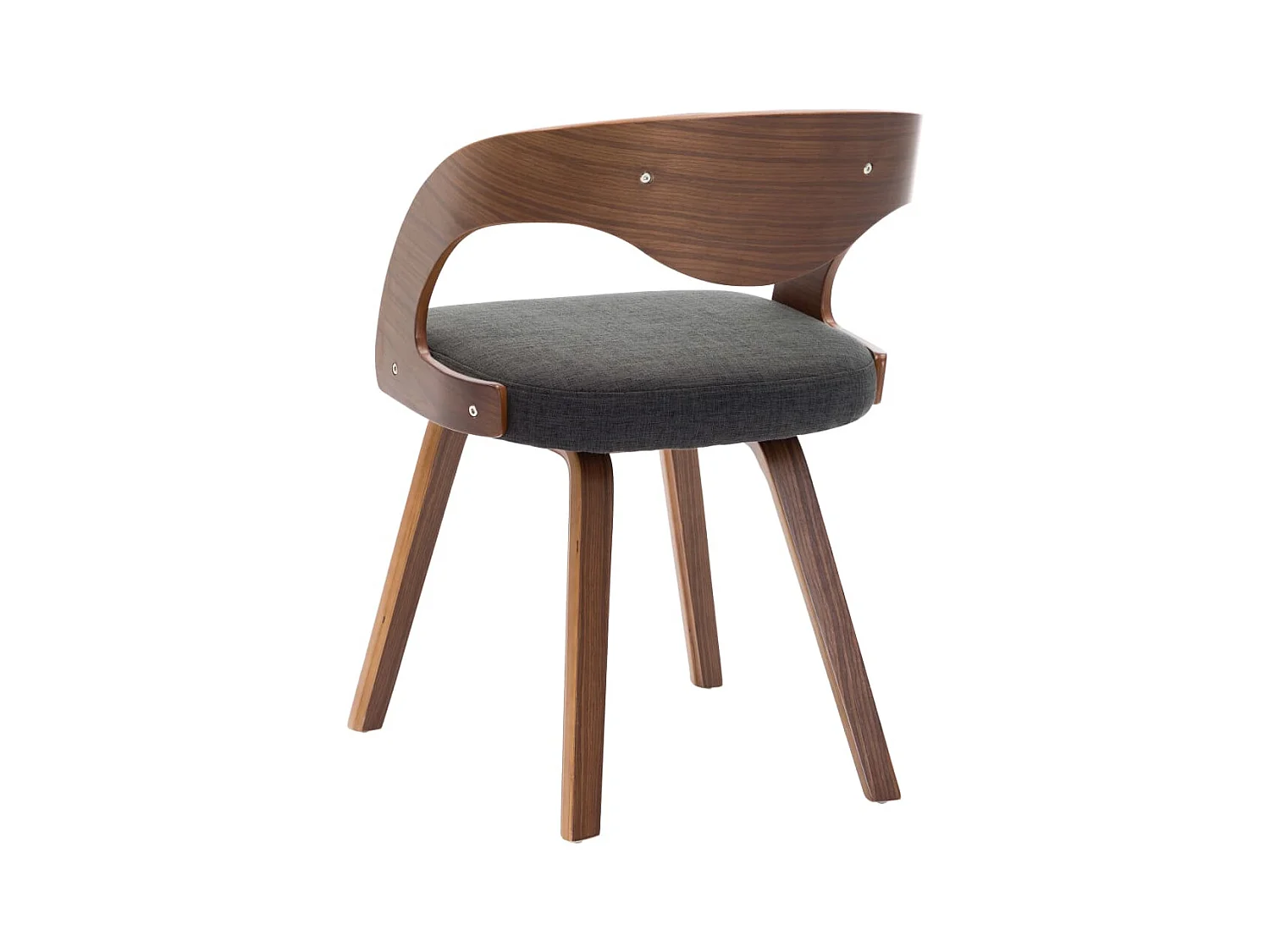 Chaises à manger lot de 4 gris foncé bois courbé et tissu