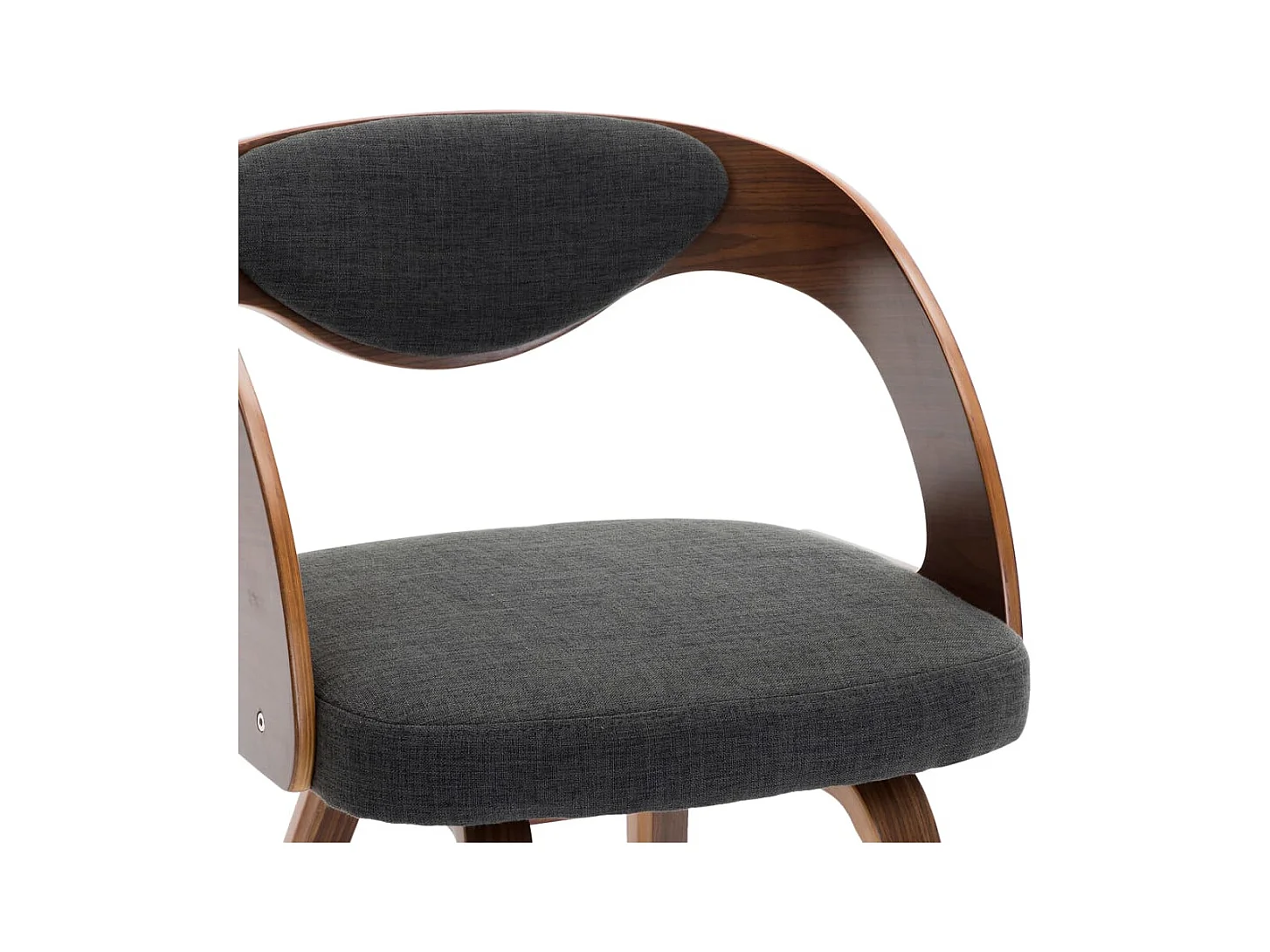 Set di 4 sedie da pranzo in legno curvato grigio scuro e tessuto