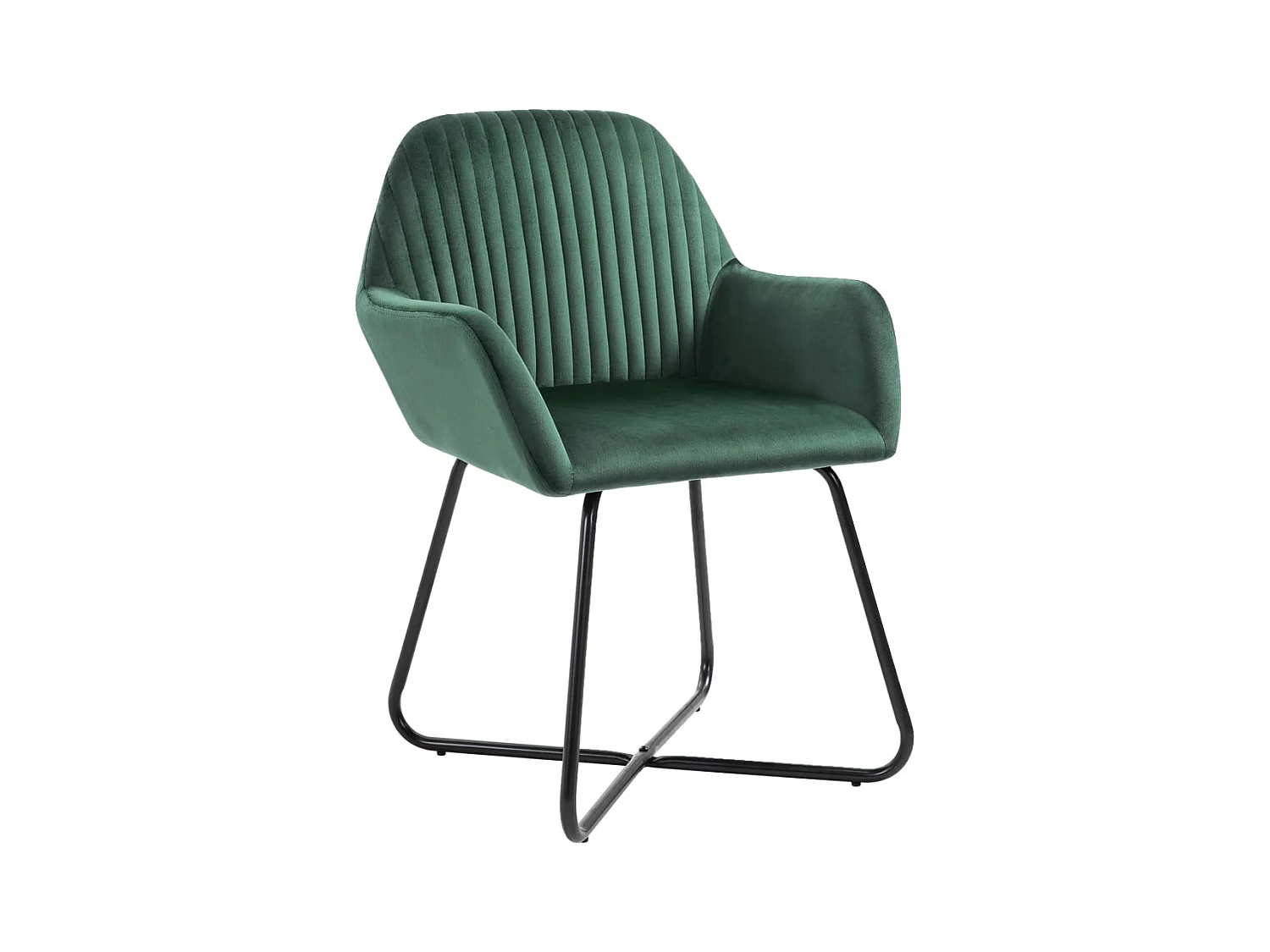 Set di 4 sedie da pranzo in velluto verde