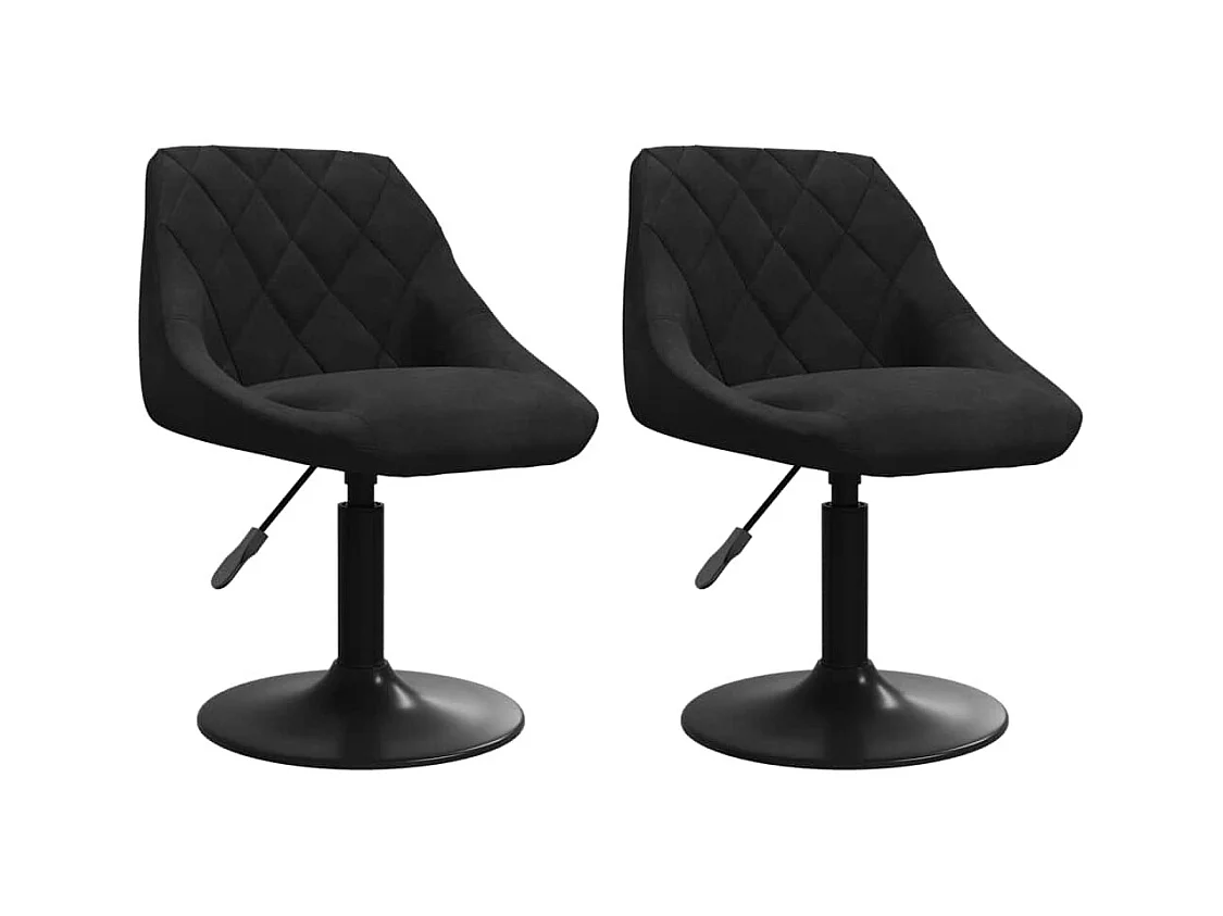 Chaises pivotantes à manger lot de 2 Noir Velours