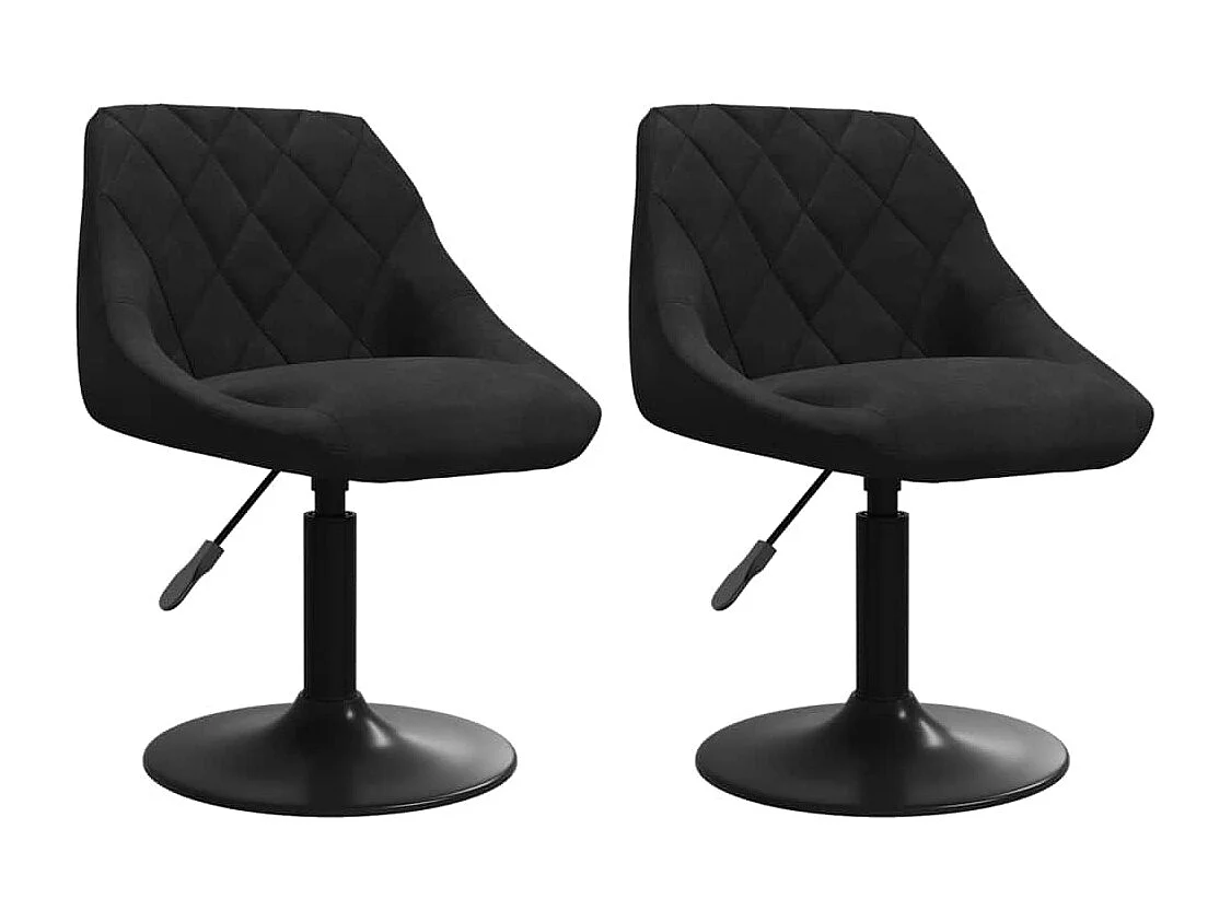 Chaises pivotantes à manger lot de 2 Noir Velours