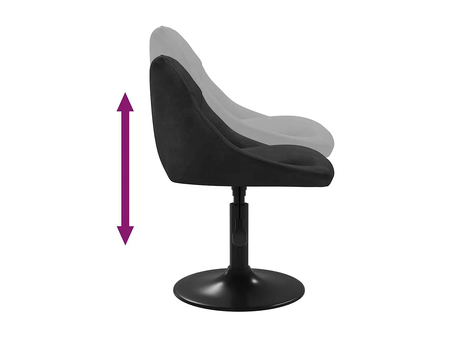 Chaises pivotantes à manger lot de 2 Noir Velours