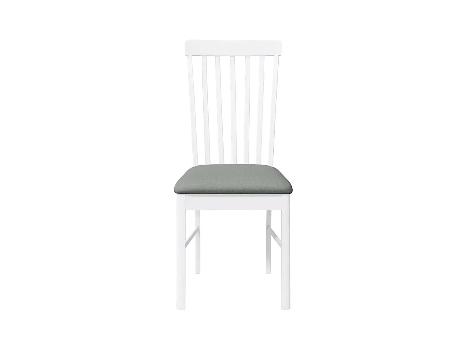 Chaises à manger coussins 2 pcs blanc bois massif caoutchouc