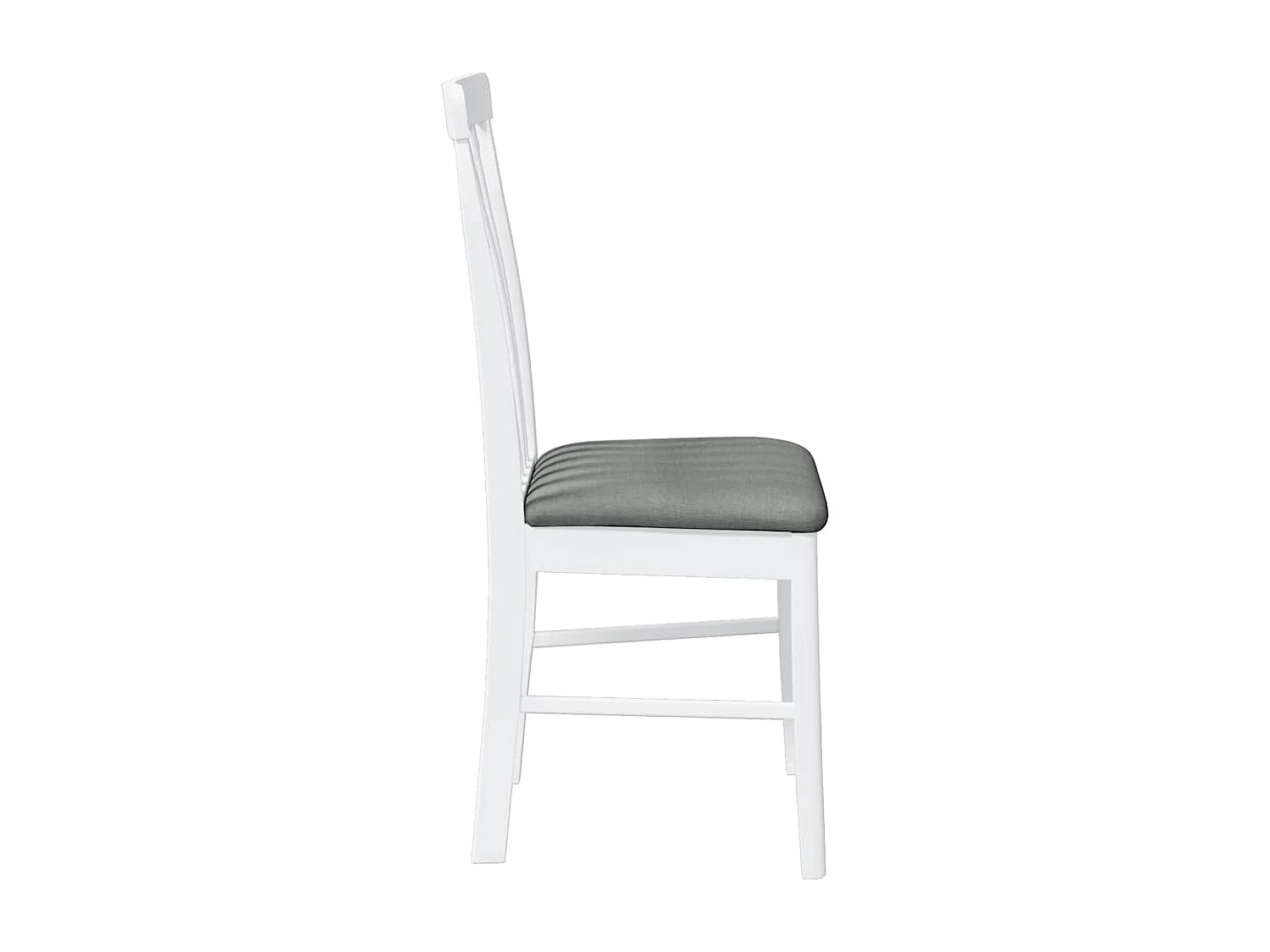 Chaises à manger coussins 2 pcs blanc bois massif caoutchouc
