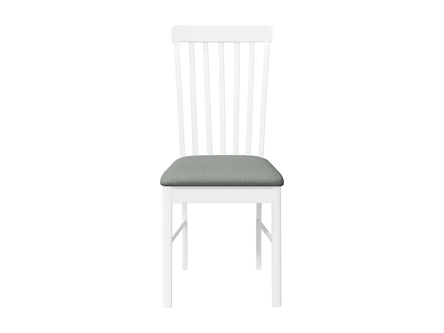 Chaises à manger coussins 2 pcs blanc bois massif caoutchouc