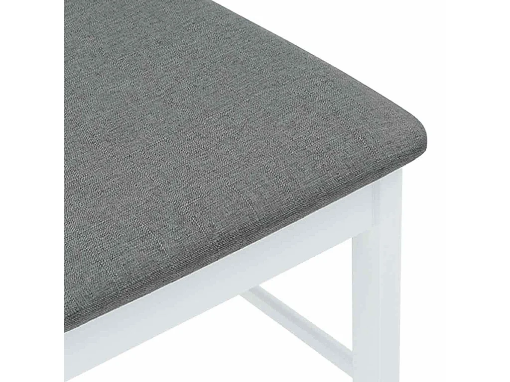 Chaises à manger coussins 2 pcs blanc bois massif caoutchouc