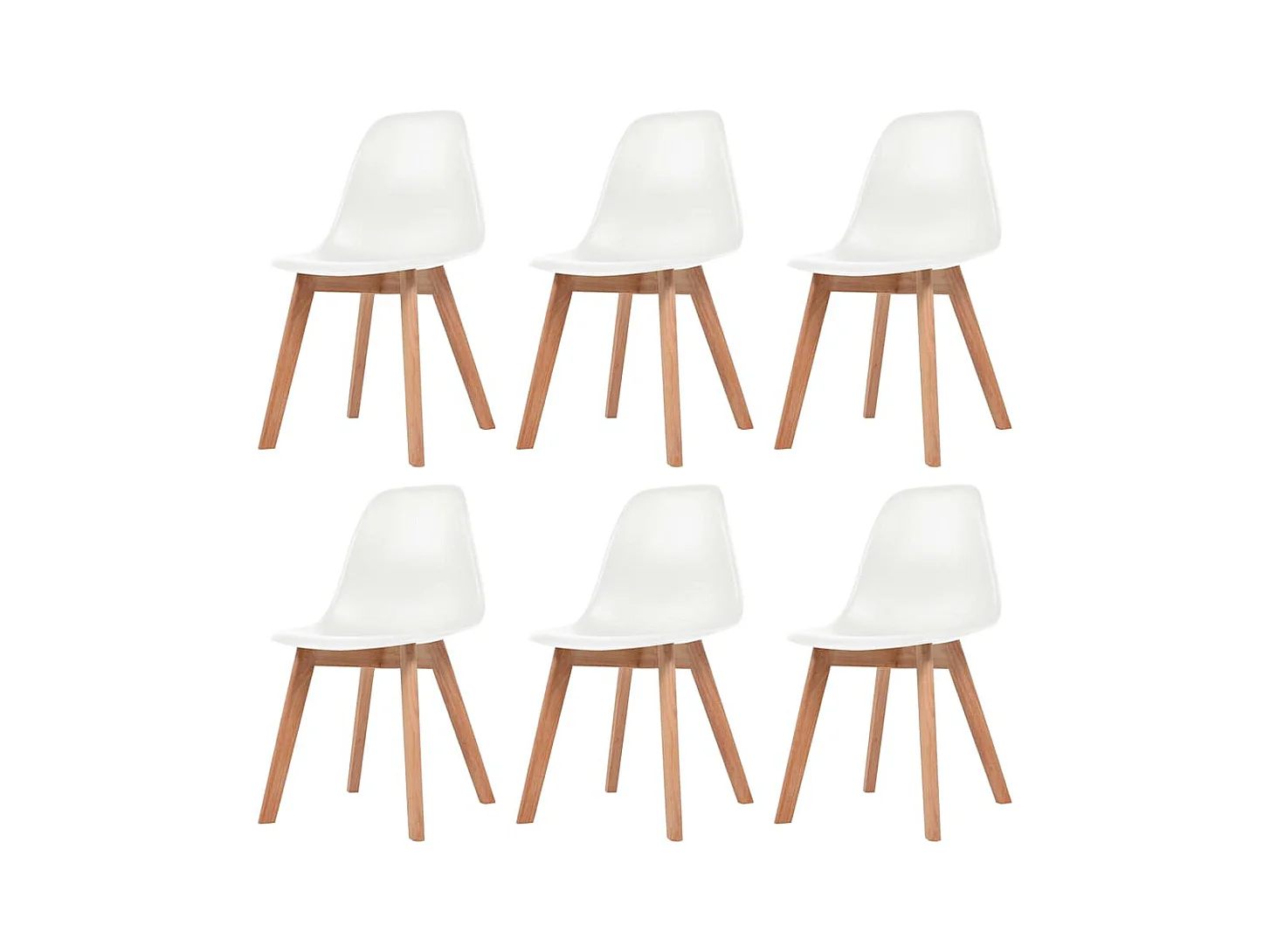 Chaises à manger lot de 6 Blanc Plastique