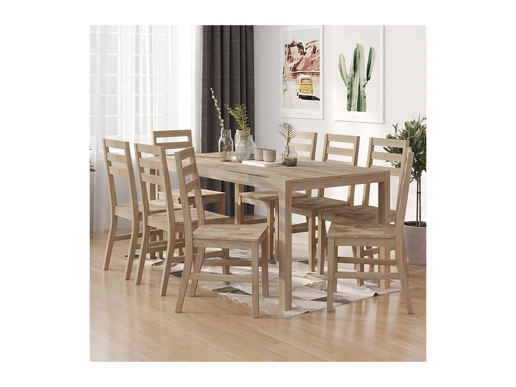 Chaises à manger lot de 8 Bois d'acacia massif