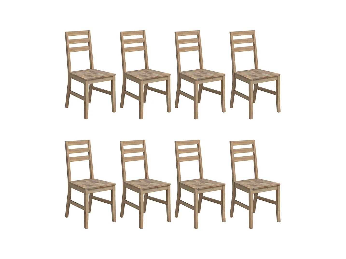 Chaises à manger lot de 8 Bois d'acacia massif