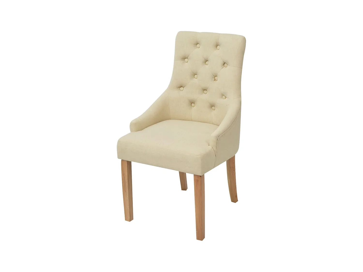 Chaises à manger lot de 2 crème tissu