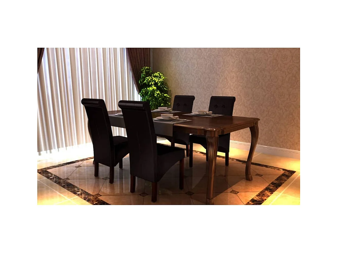 Eetkamerstoelen set van 4 bruin imitatieleer