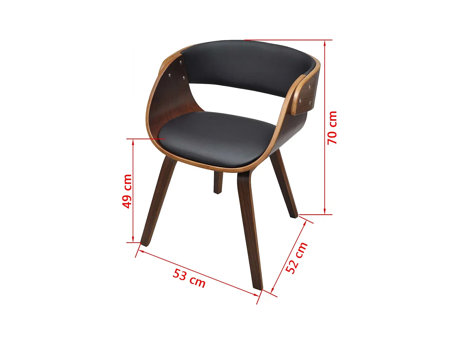 Chaise à manger bois courbé et similicuir