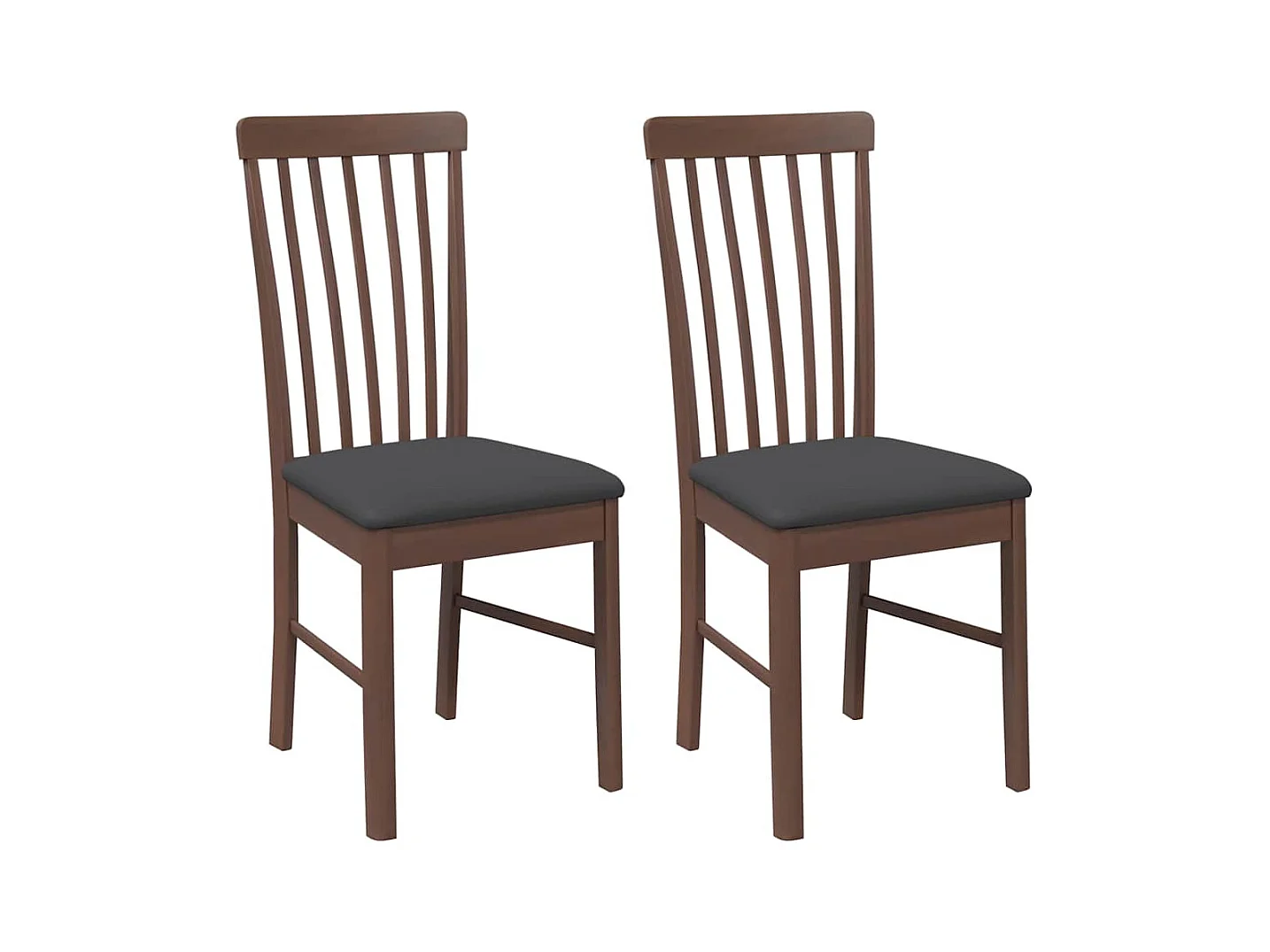 Chaises à manger coussins 2 pcs marron bois massif caoutchouc