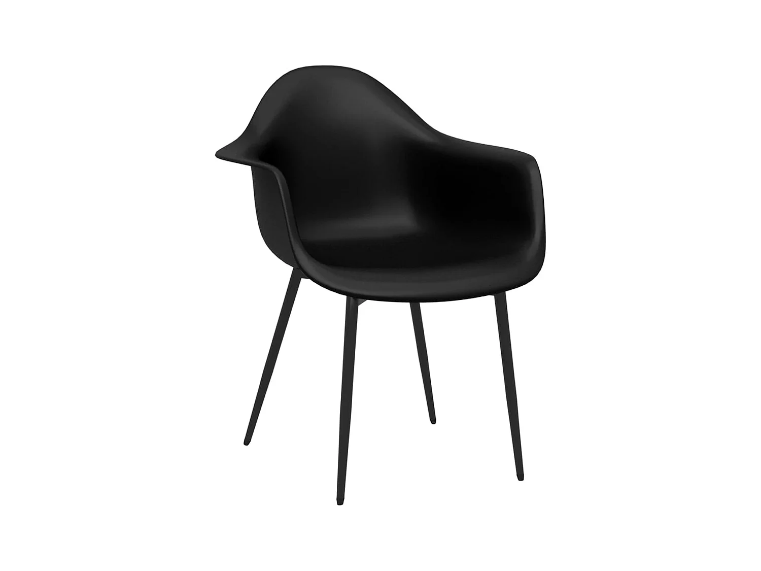 Eetkamerstoelen set van 4 zwart PP