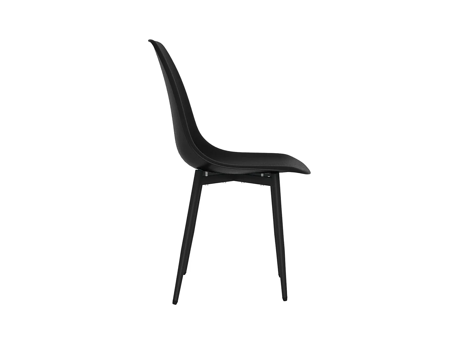 Chaises à manger lot de 6 noir PP