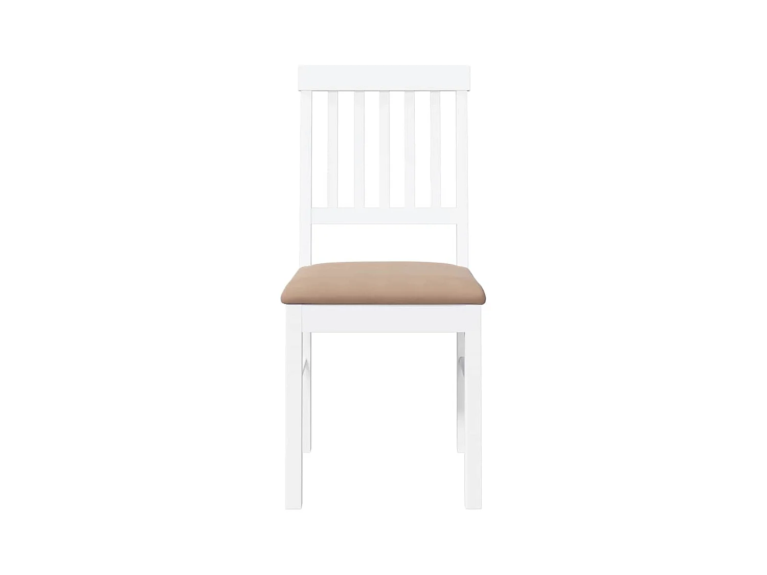 Chaises à manger coussins 2 pcs blanc bois massif caoutchouc