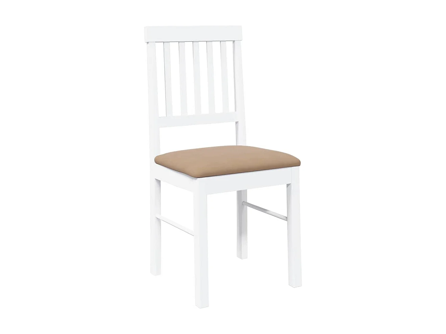 Chaises à manger coussins 2 pcs blanc bois massif caoutchouc