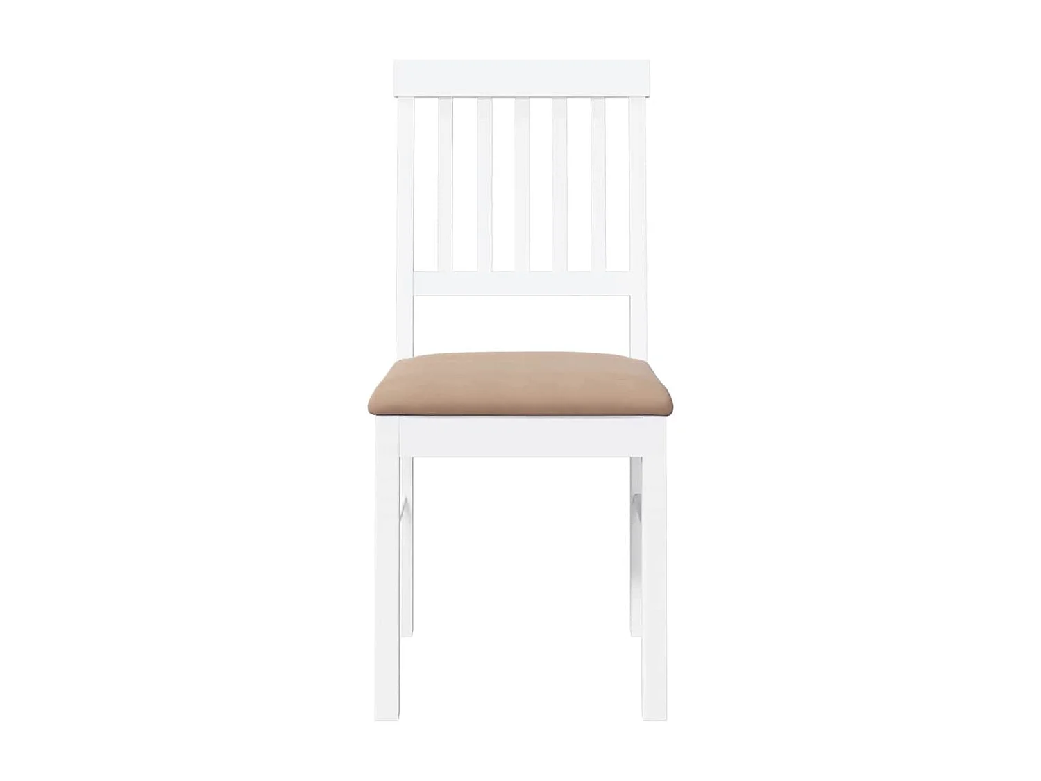 Chaises à manger coussins 2 pcs blanc bois massif caoutchouc