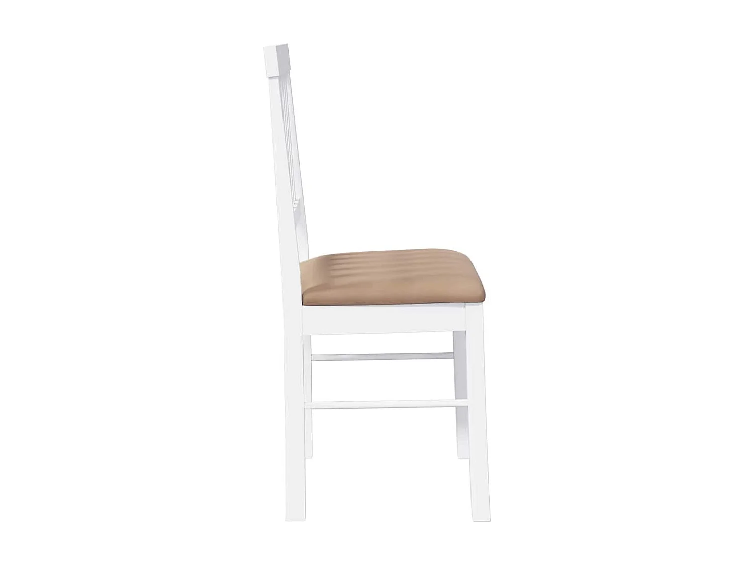 Chaises à manger coussins 2 pcs blanc bois massif caoutchouc