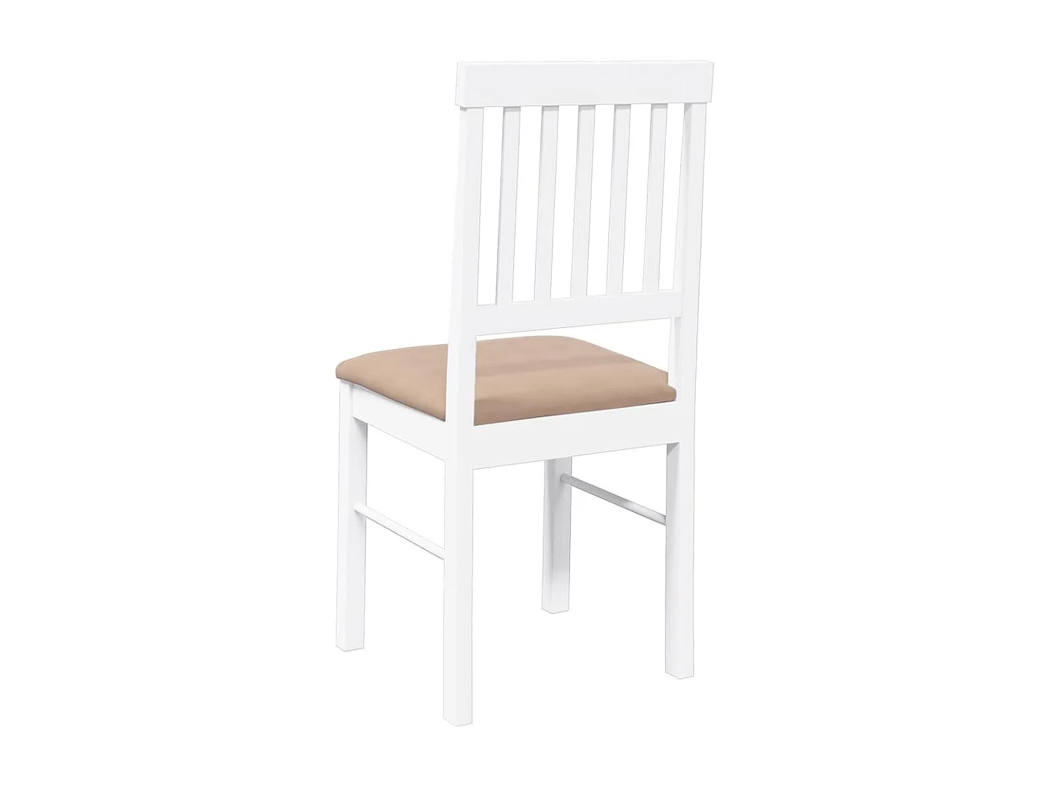 Chaises à manger coussins 2 pcs blanc bois massif caoutchouc