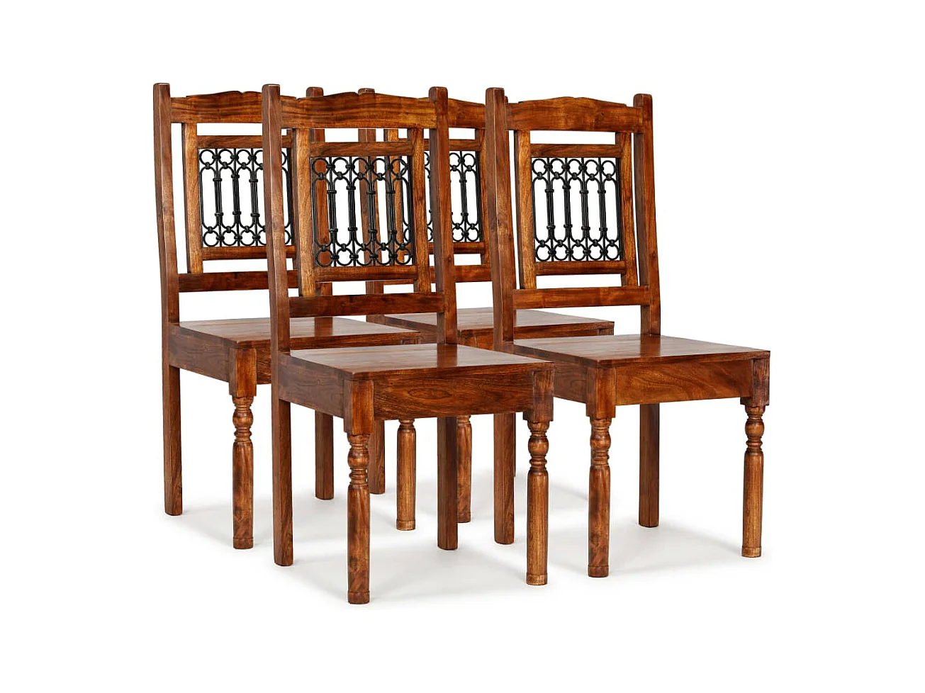 Chaises à manger lot de 4 bois massif classique