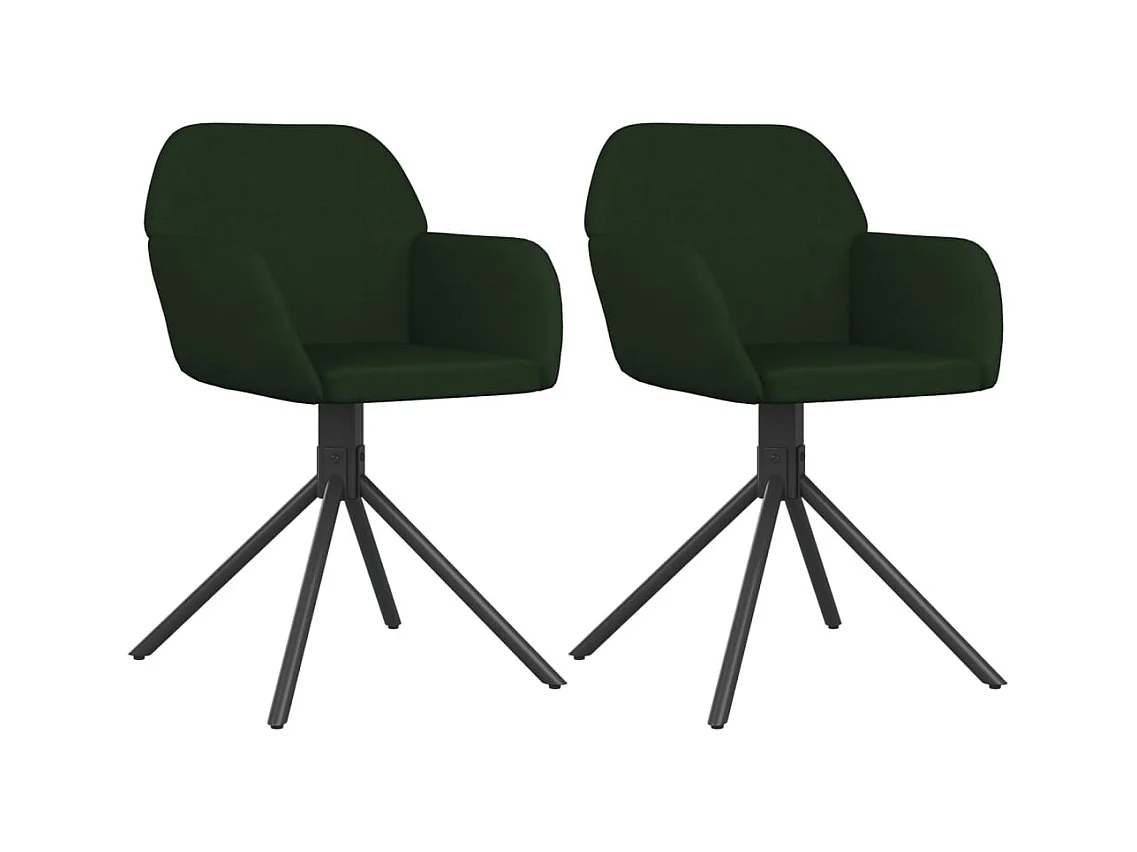 Chaises pivotantes à manger lot de 2 Vert foncé Velours