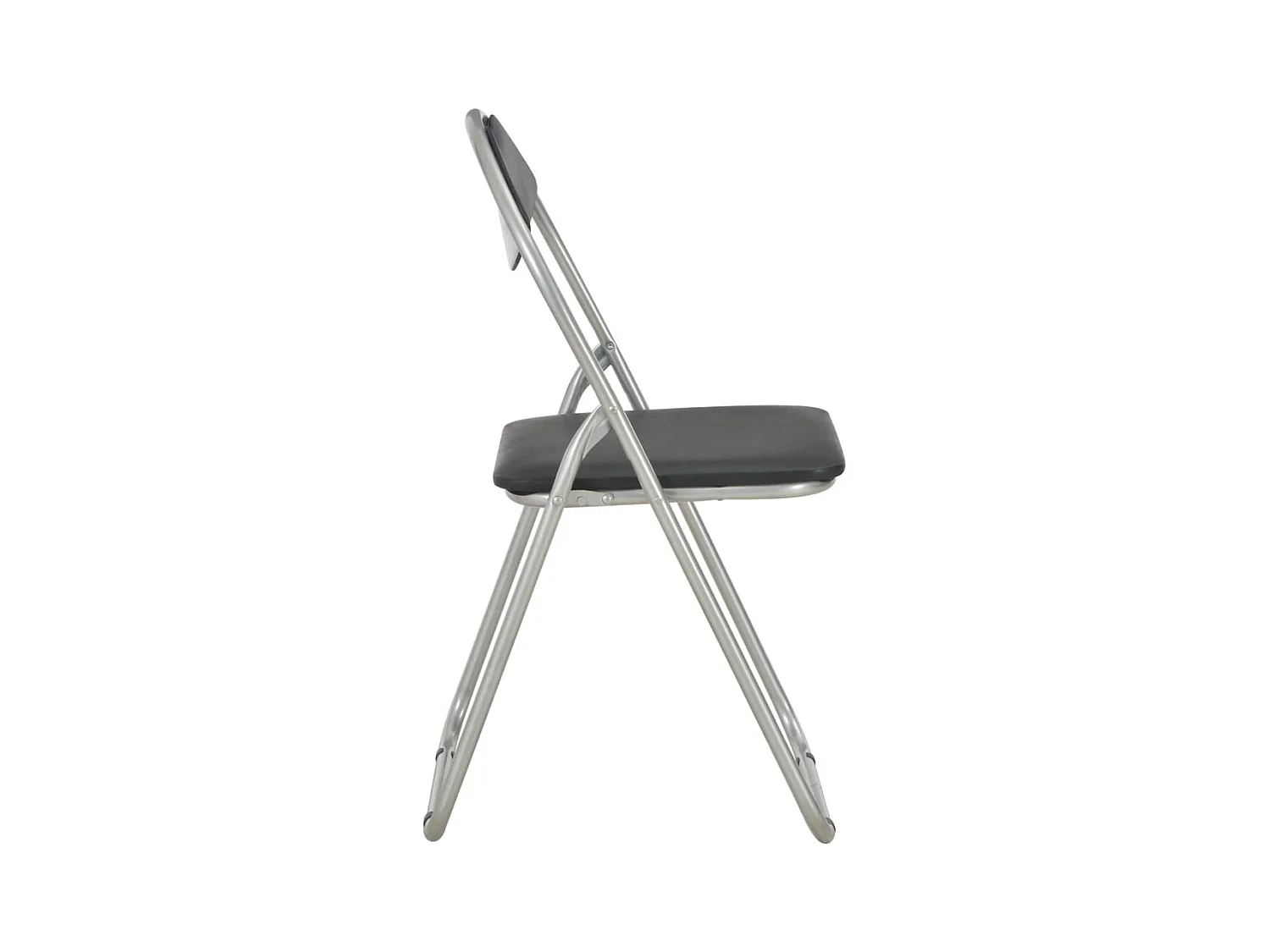 Chaises pliantes à manger lot de 2 noir similicuir