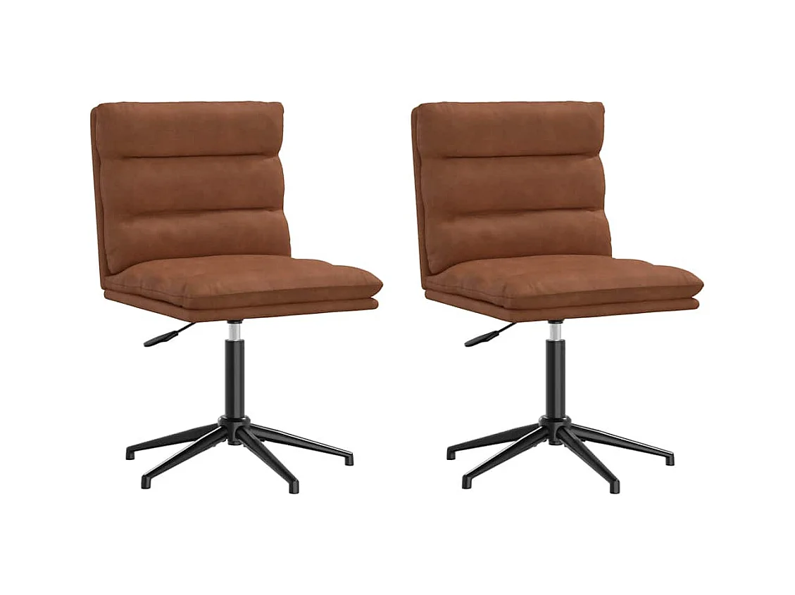 Chaises à manger lot de 2 marron similicuir