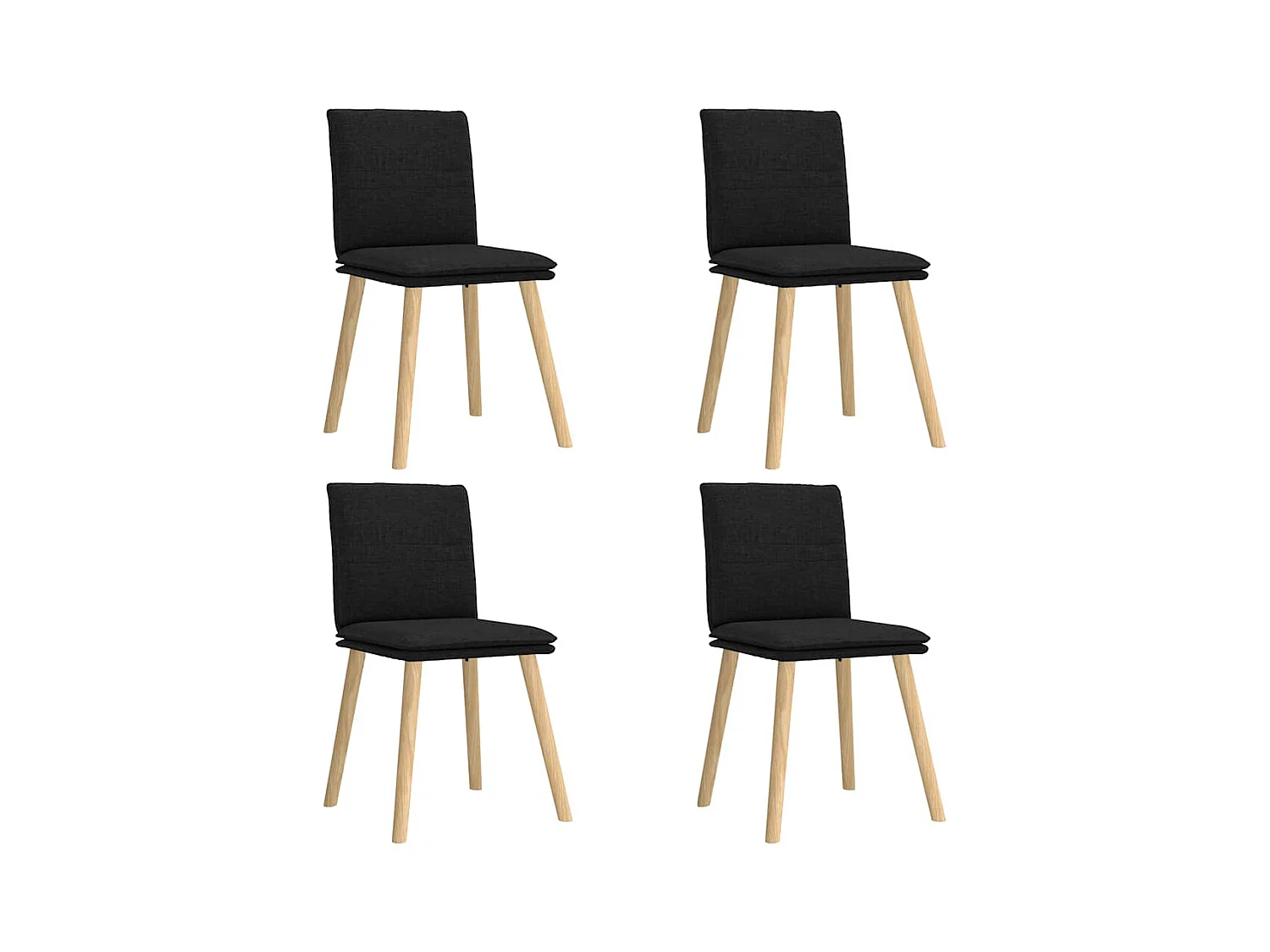 Eetkamerstoelen set van 4 zwarte stof