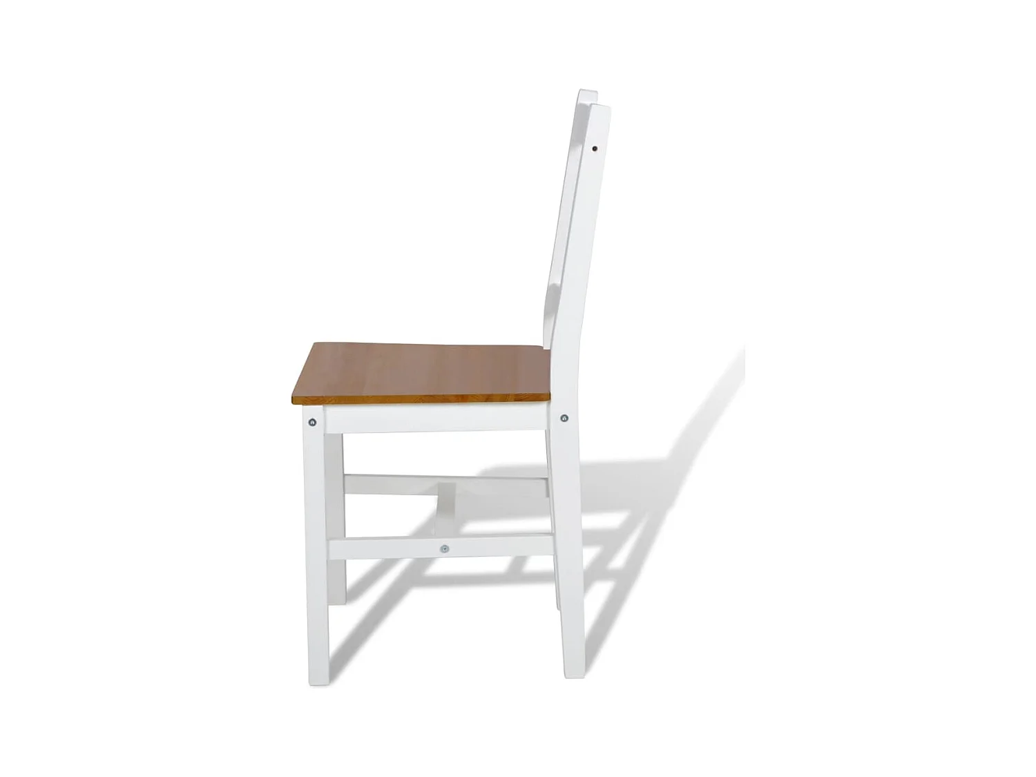 Juego de 4 sillas de comedor de madera de pino blanco