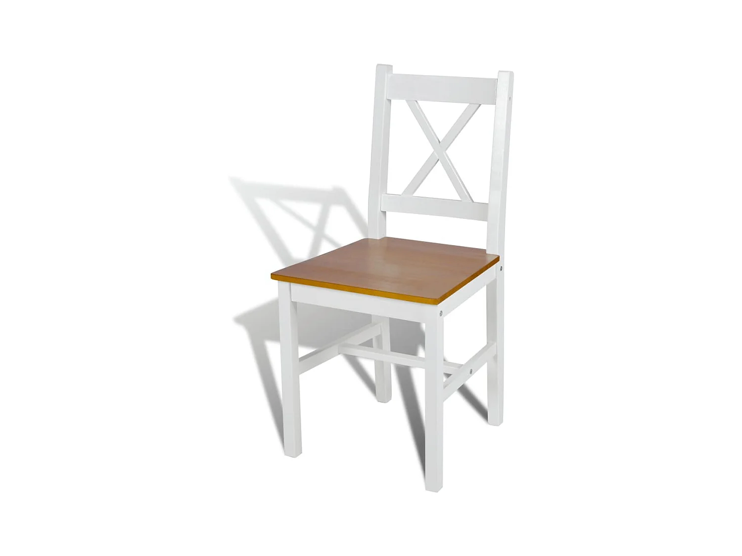 Eetkamerstoelen set van 4 wit grenenhout