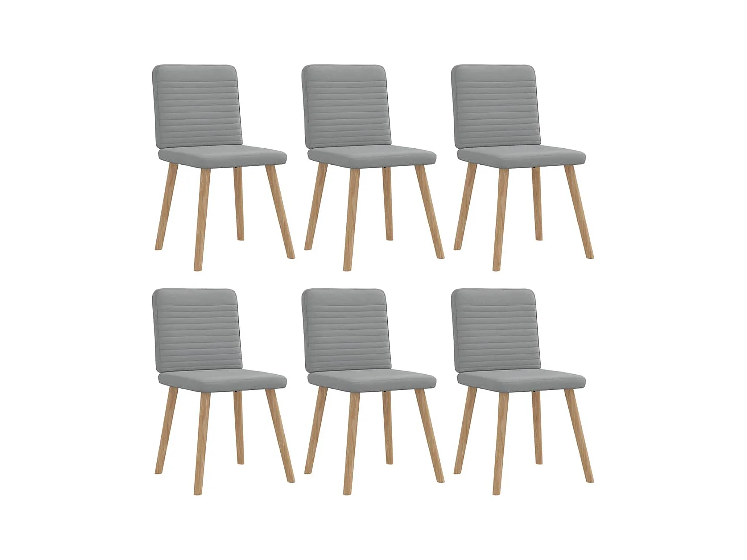 Chaises à manger lot de 6 gris clair tissu