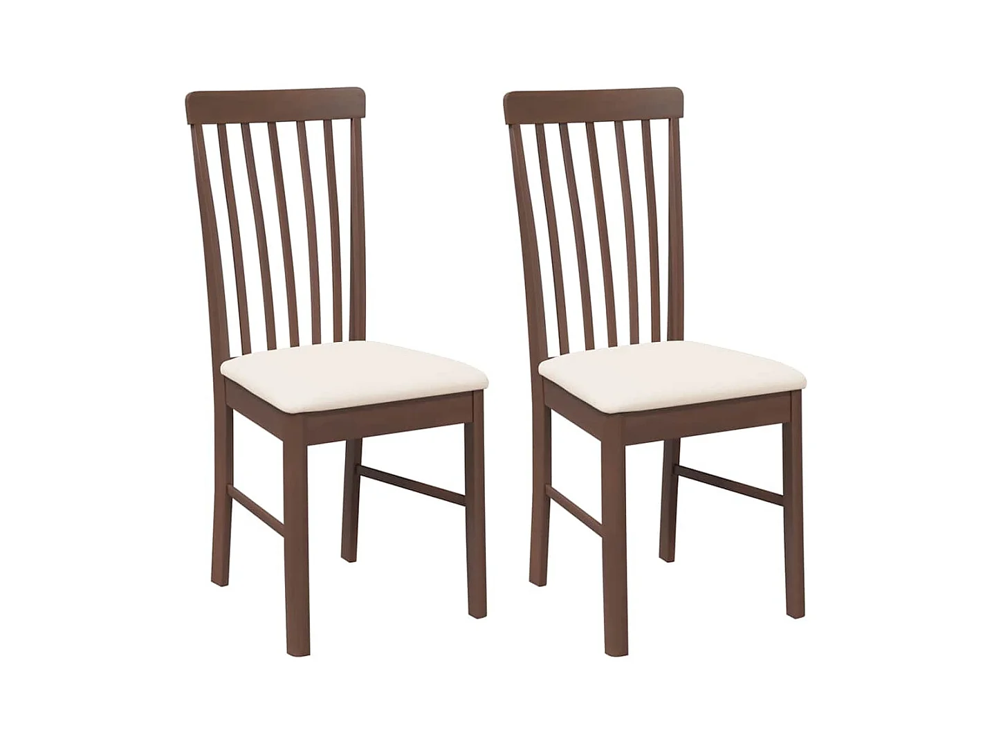 Chaises à manger coussins 2 pcs marron bois massif caoutchouc