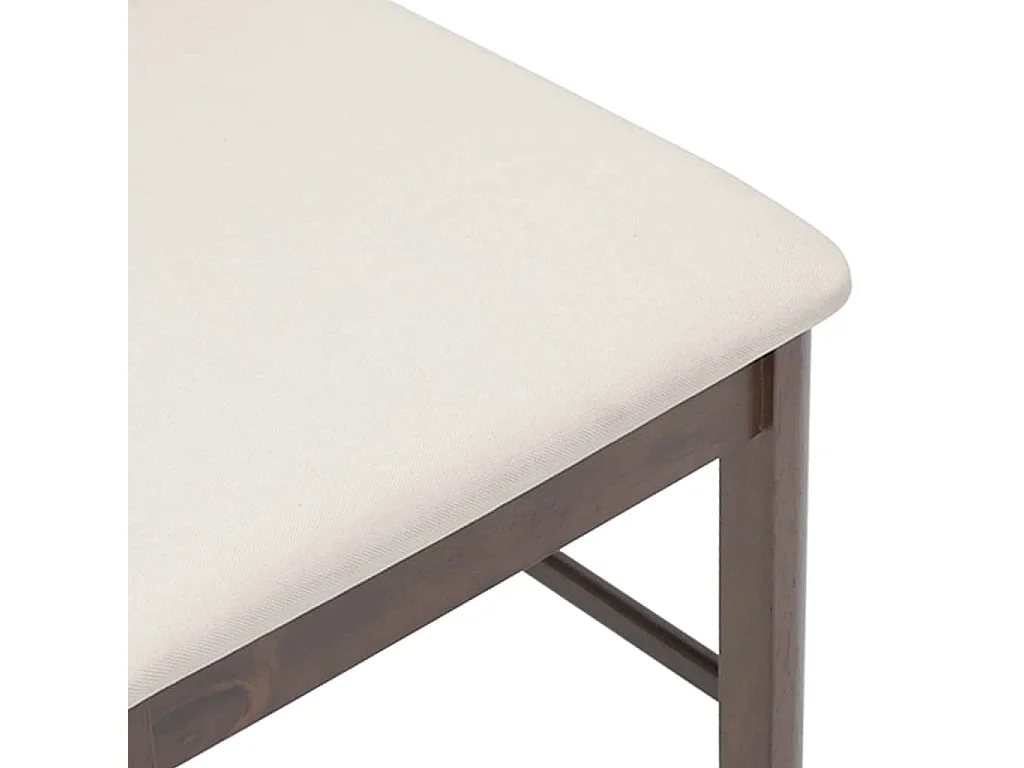 Chaises à manger coussins 2 pcs marron bois massif caoutchouc