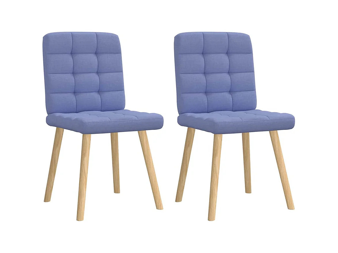 Chaises à manger lot de 2 bleu jean tissu