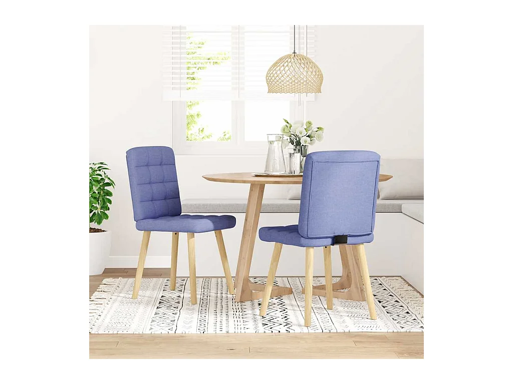 Chaises à manger lot de 2 bleu jean tissu