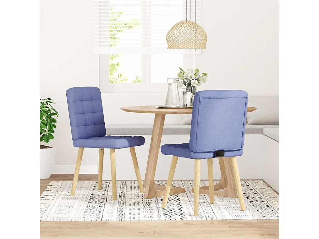 Chaises à manger lot de 2 bleu jean tissu