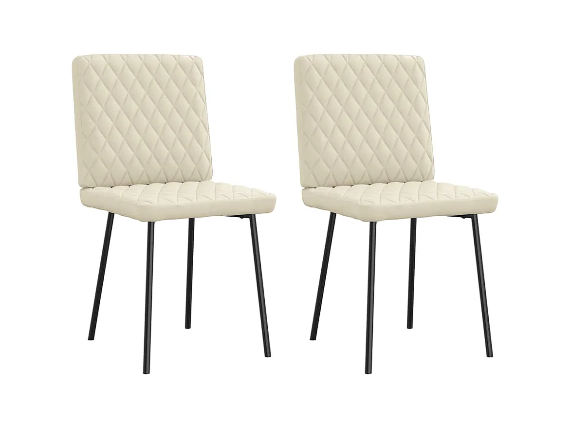 Chaises à manger lot de 2 crème similicuir
