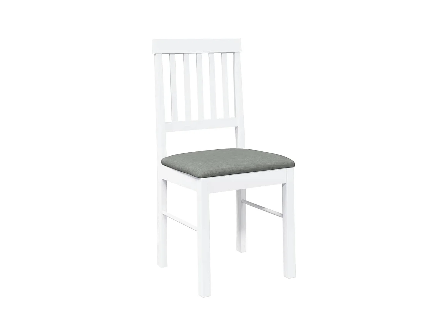Chaises à manger coussins 2 pcs blanc bois massif caoutchouc