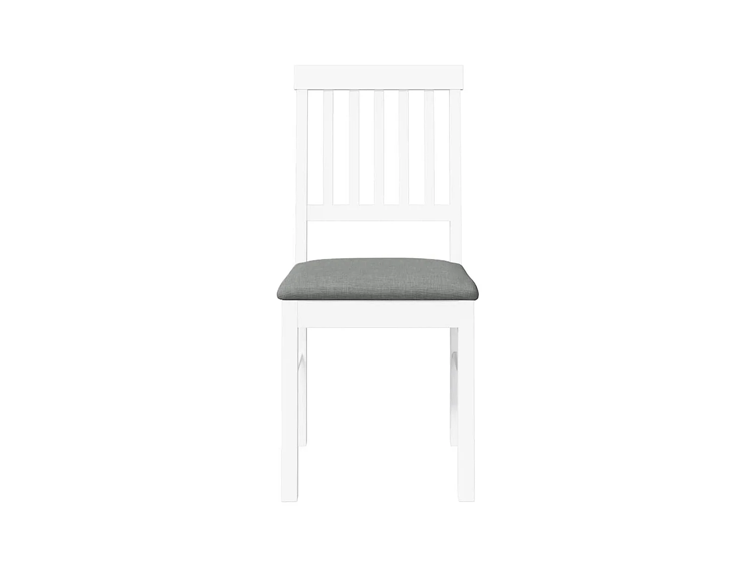 Chaises à manger coussins 2 pcs blanc bois massif caoutchouc