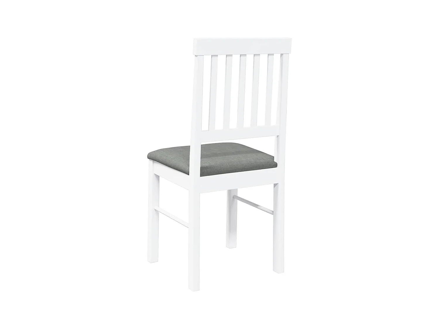 Chaises à manger coussins 2 pcs blanc bois massif caoutchouc