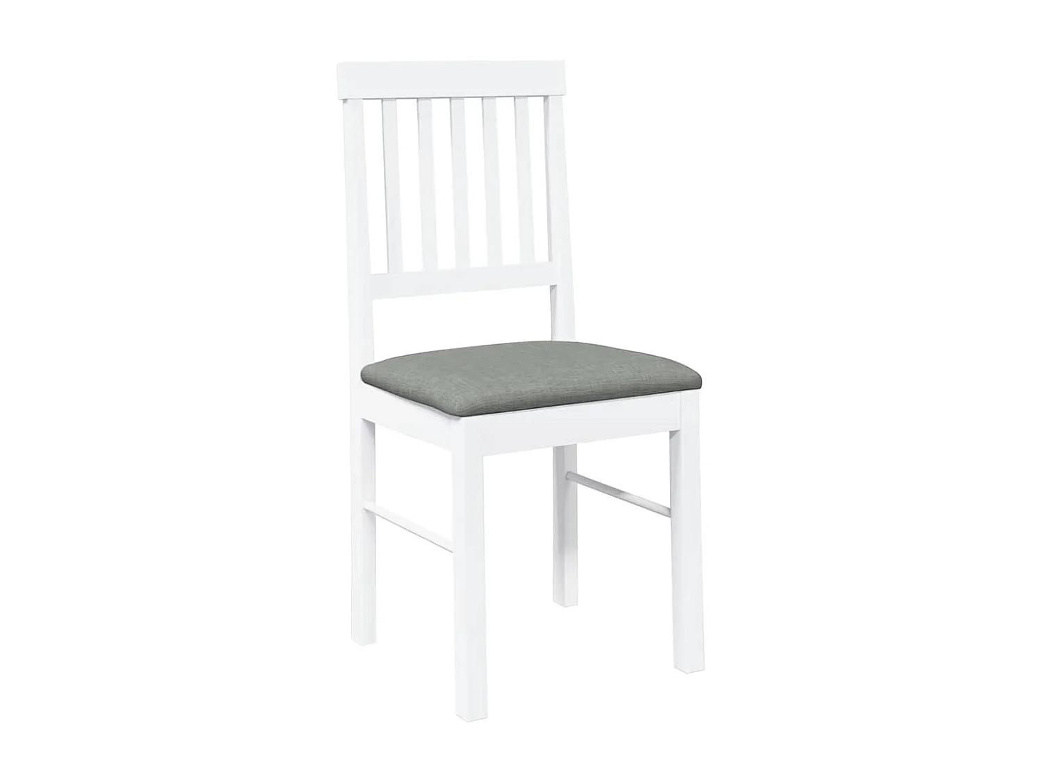 Chaises à manger coussins 2 pcs blanc bois massif caoutchouc