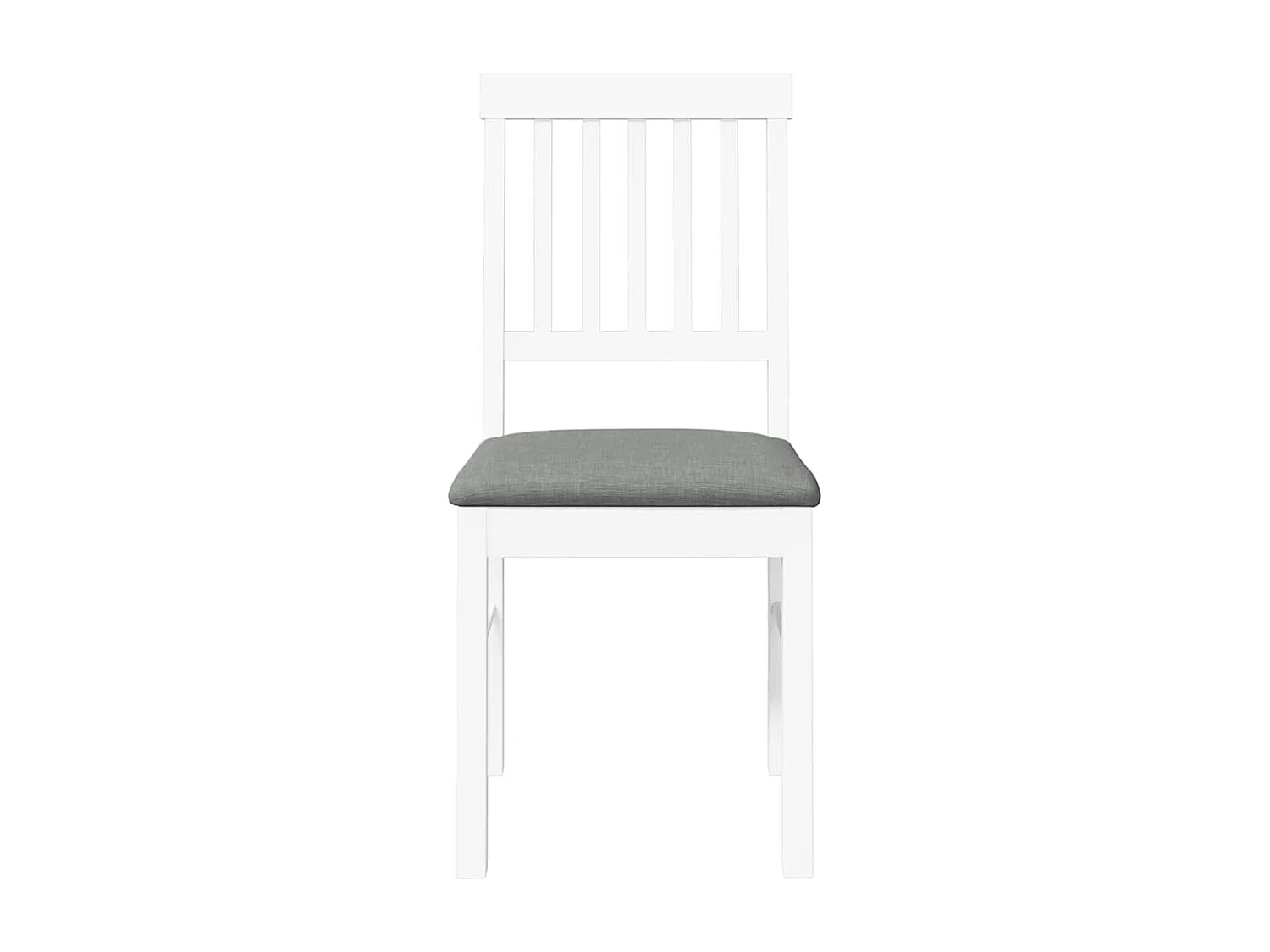 Chaises à manger coussins 2 pcs blanc bois massif caoutchouc