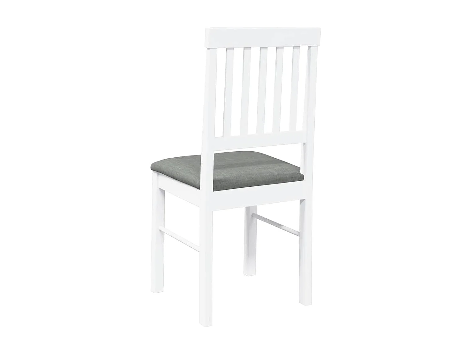 Chaises à manger coussins 2 pcs blanc bois massif caoutchouc