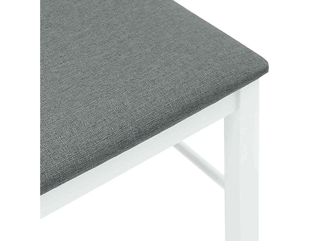 Chaises à manger coussins 2 pcs blanc bois massif caoutchouc